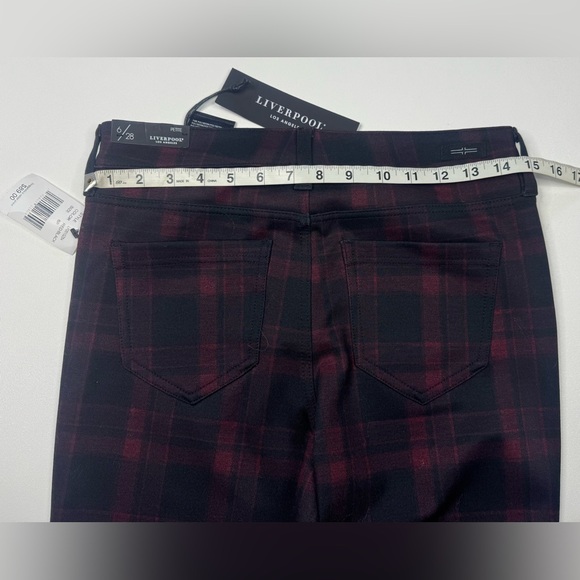 NWT Liverpool Jeans Stretch Plaid Ponte Pants Womens Size 6 Petite - Picture 9 of 12